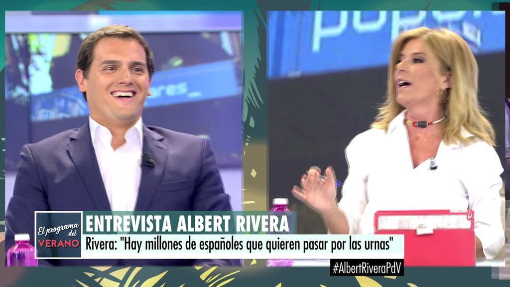 El momento de tensión entre Albert Rivera y Esther Palomera: "Si quiere se entrevista usted a sí mismo"