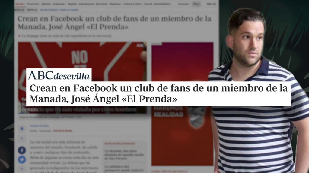 Crean en Facebook una página de fans de 'El Prenda', miembro de 'La Manada'