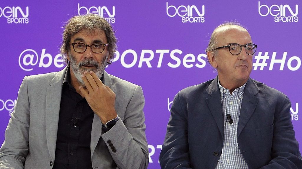 Tatxo Benet y Jaume Roures, en la presentación del canal de televisión Bein Sports el 9 de septiembre de 2015.