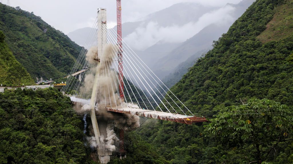 Más de 200 kilos de explosivos para demoler el puente Chirajara  en Colombia