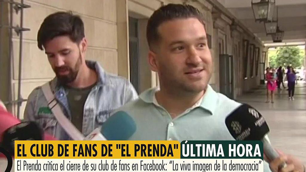 'El Prenda' se queja del cierre de su club de fans en redes: "La viva imagen de la democracia"