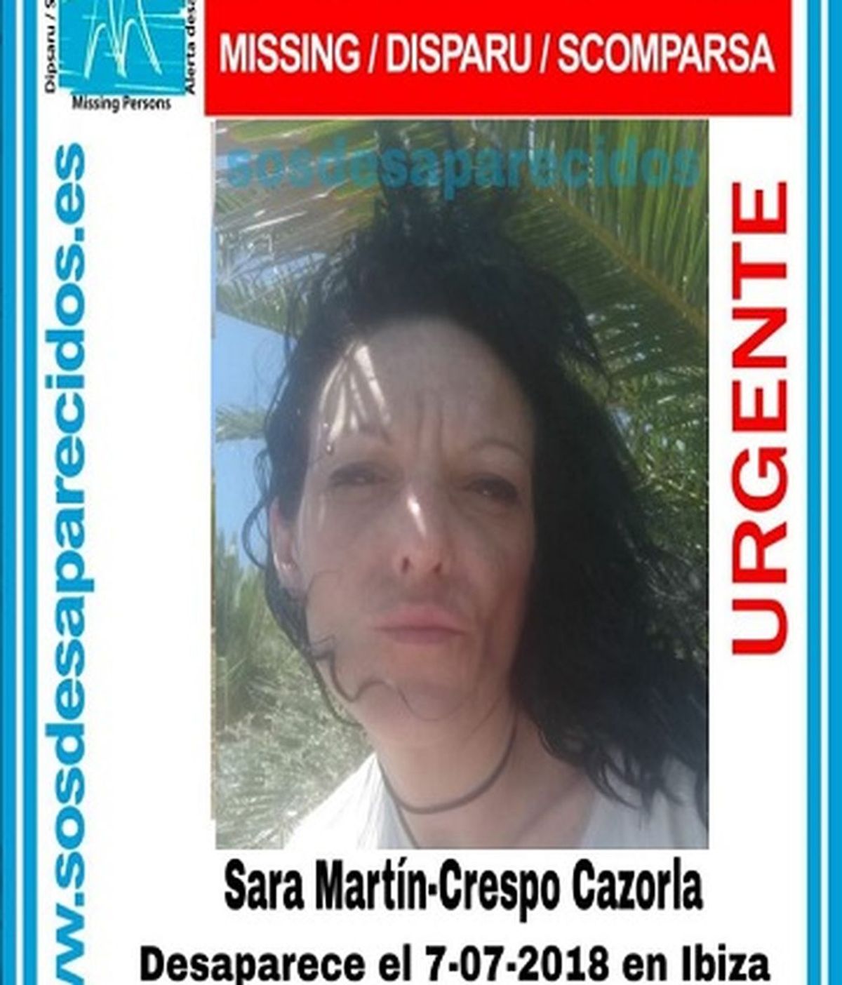 Mujer desaparecida en Ibiza desde el 7 de julio.