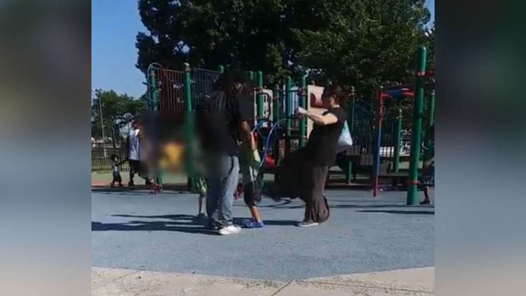 La policía busca a una mujer por patear repetidamente a un niño en un parque