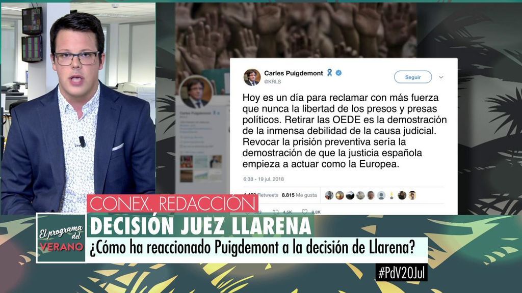 Puigdemont reacciona ante la decisión del juez Llarena