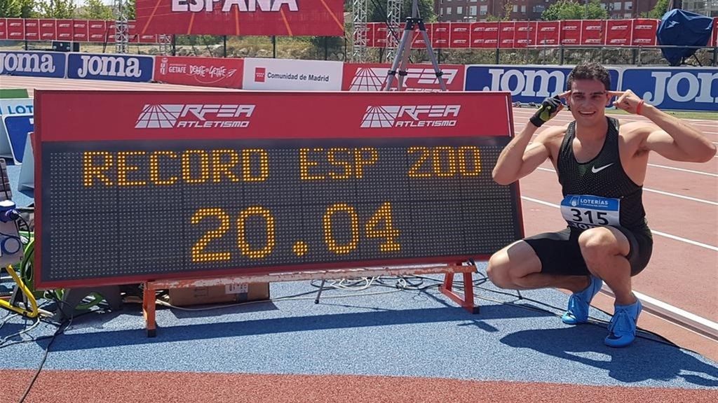 Hortelano bate el récord de España en 200 metros