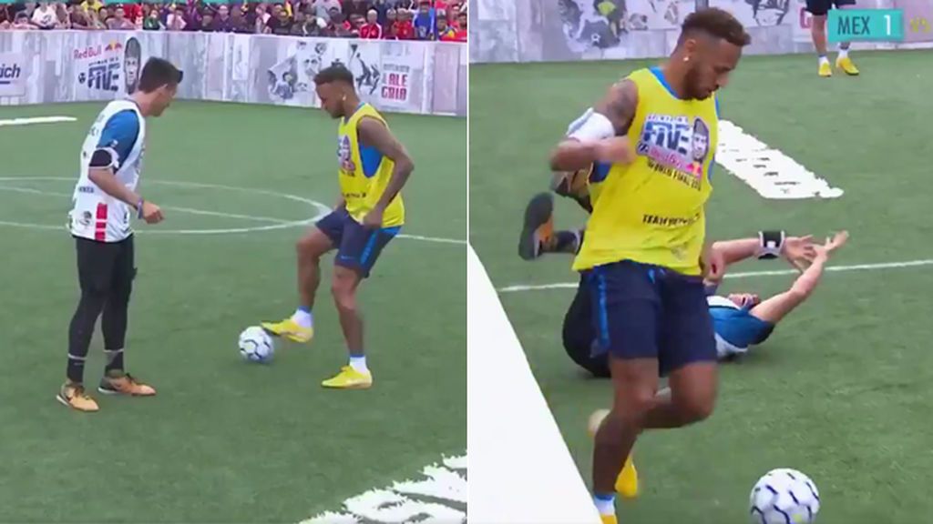 Neymar intenta vacilar a un aficionado, le roba el balón y el brasileño le responde de muy malas formas Neymar intenta vacilar a un aficionado, le roba el balón y el brasileño le responde de muy malas formas