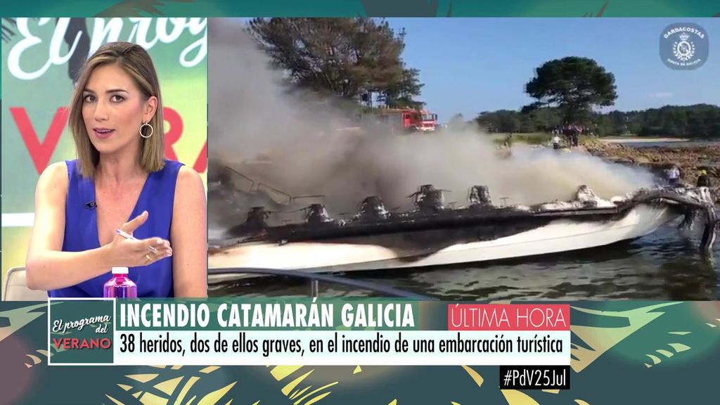 Patricia Pardo: "Hay dos desaparecidos del incendio del barco en la Ría de Arousa"