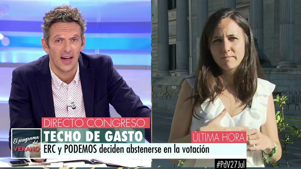 Ione Belarra: "El PSOE no puede estar tranquilo con las explicaciones de Sanz Roldan y debe sumarse a la comisión de investigación"
