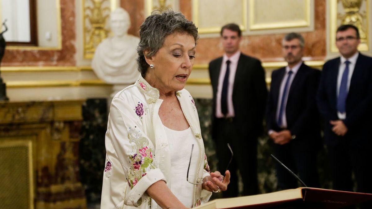 Rosa María Mateo toma posesión del cargo de administradora única de RTVE en el Congreso de los Diputados, el 30 de julio de 2018.