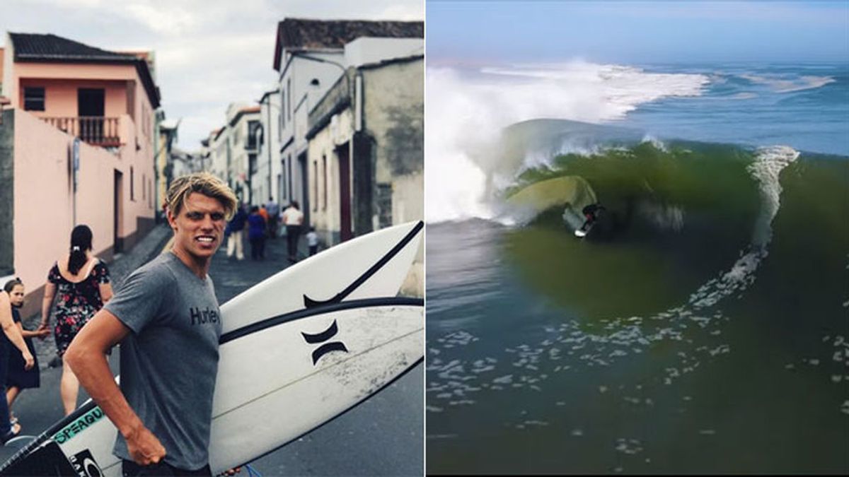 ¡Increíble! Un surfista aguanta dos minutos sobre la misma ola