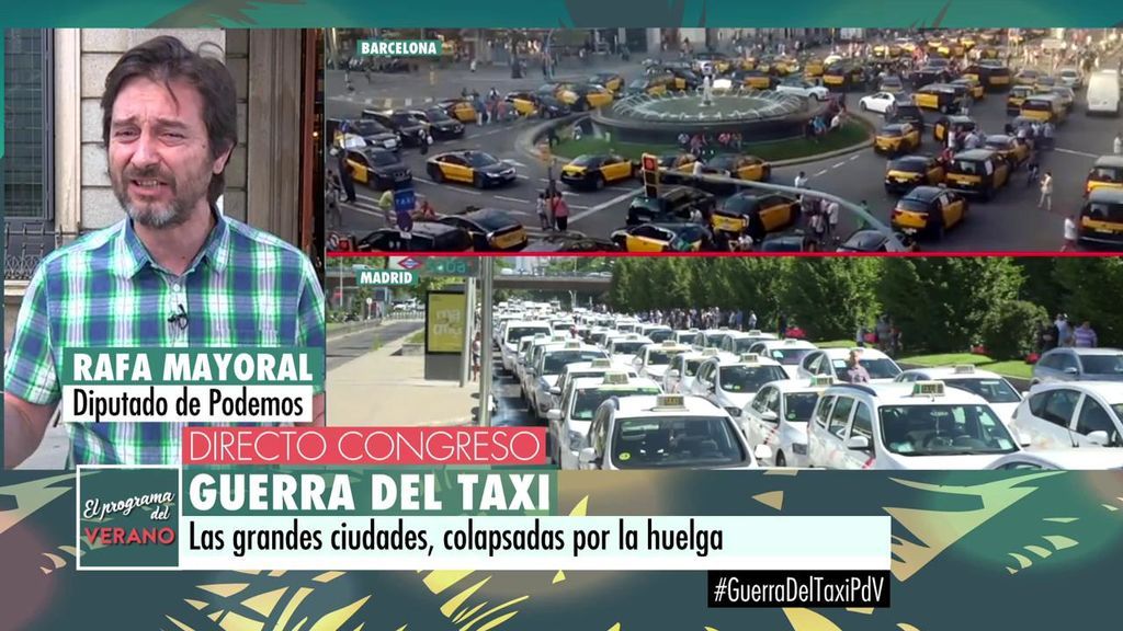 Rafa Mayoral: "Hay que defender a los taxistas frente a multinacionales con sede en paraísos fiscales"