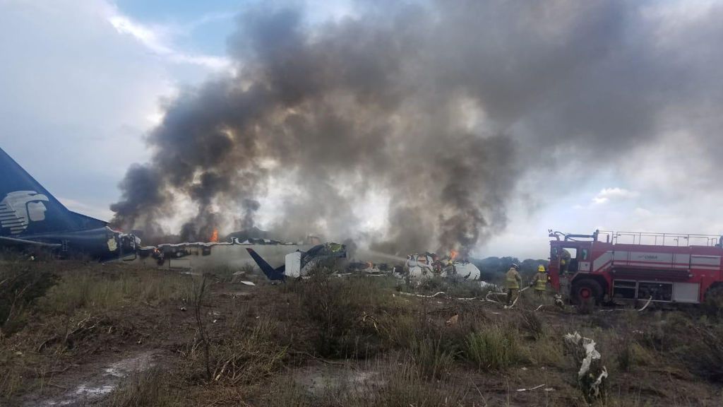 Se estrella un avión de Aeroméxico:  A salvo las 103 personas que iban a bordo