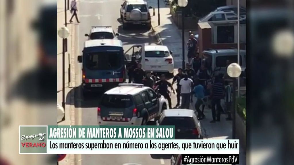 Las impactantes imágenes de un grupo de manteros que cargan contra los mossos d'esquadra