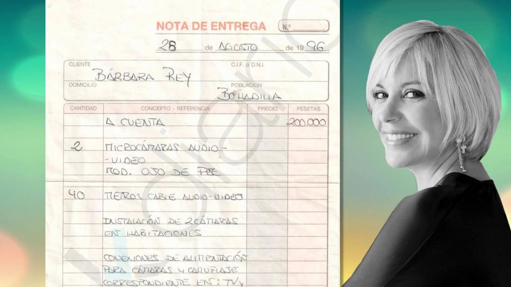 La factura del material que compró Barbara Rey para supuestamente grabar sus encuentros con Don Juan Carlos