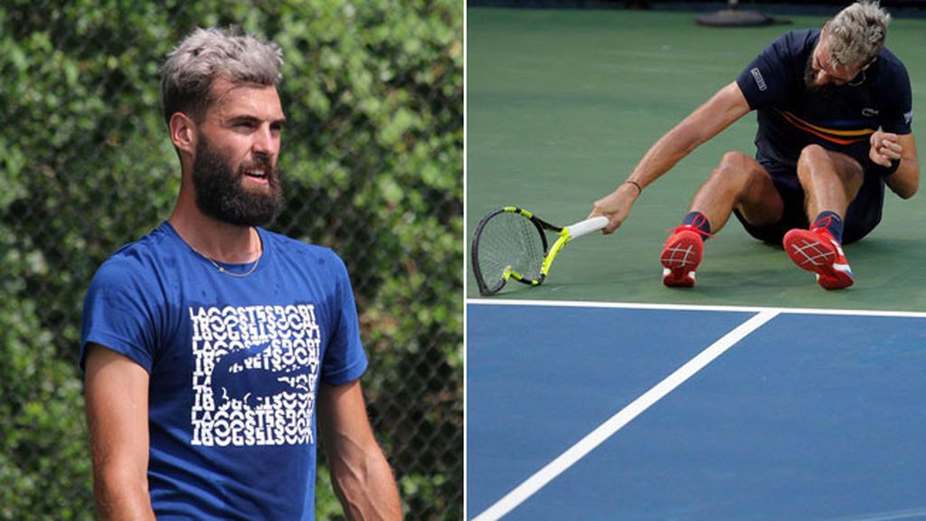 Las raquetas, el banco... nada se libra del ataque de furia de Benoit Paire