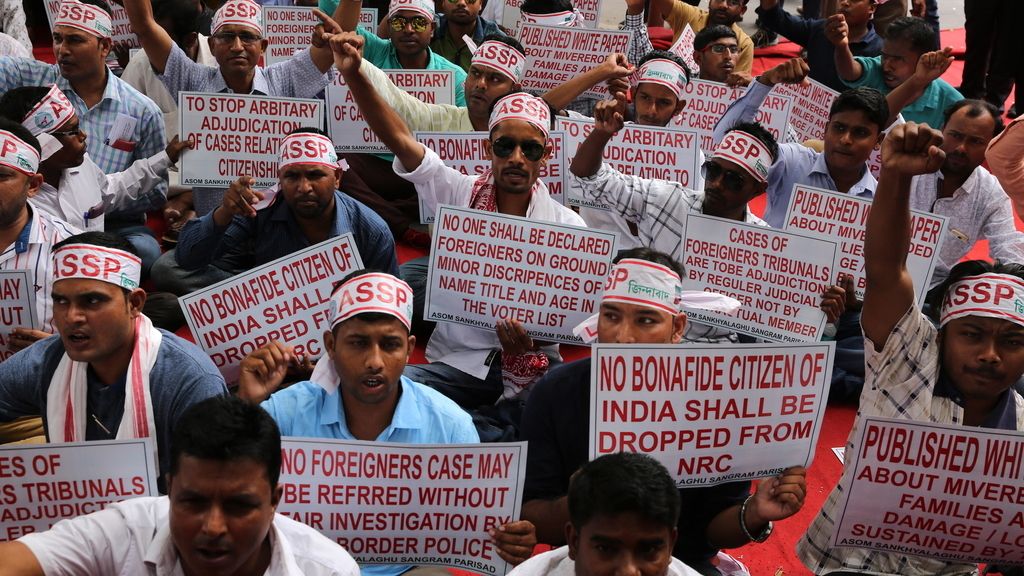 Protesta contra la exclusión india en Nueva Delhi