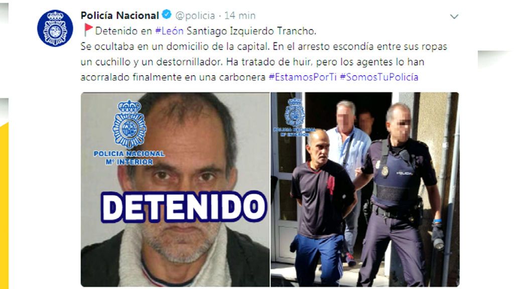 Tenemos la fotografía de la detención de Trancho, el preso peligroso que se había fugado Tenemos la fotografía de la detención de Trancho, el preso peligroso que se había fugado