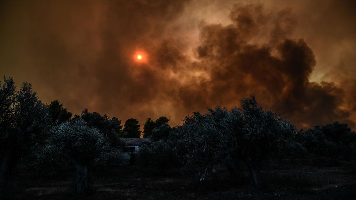 Un gran incendio forestal obliga a declarar el estado de emergencia en la isla griega de Eubea