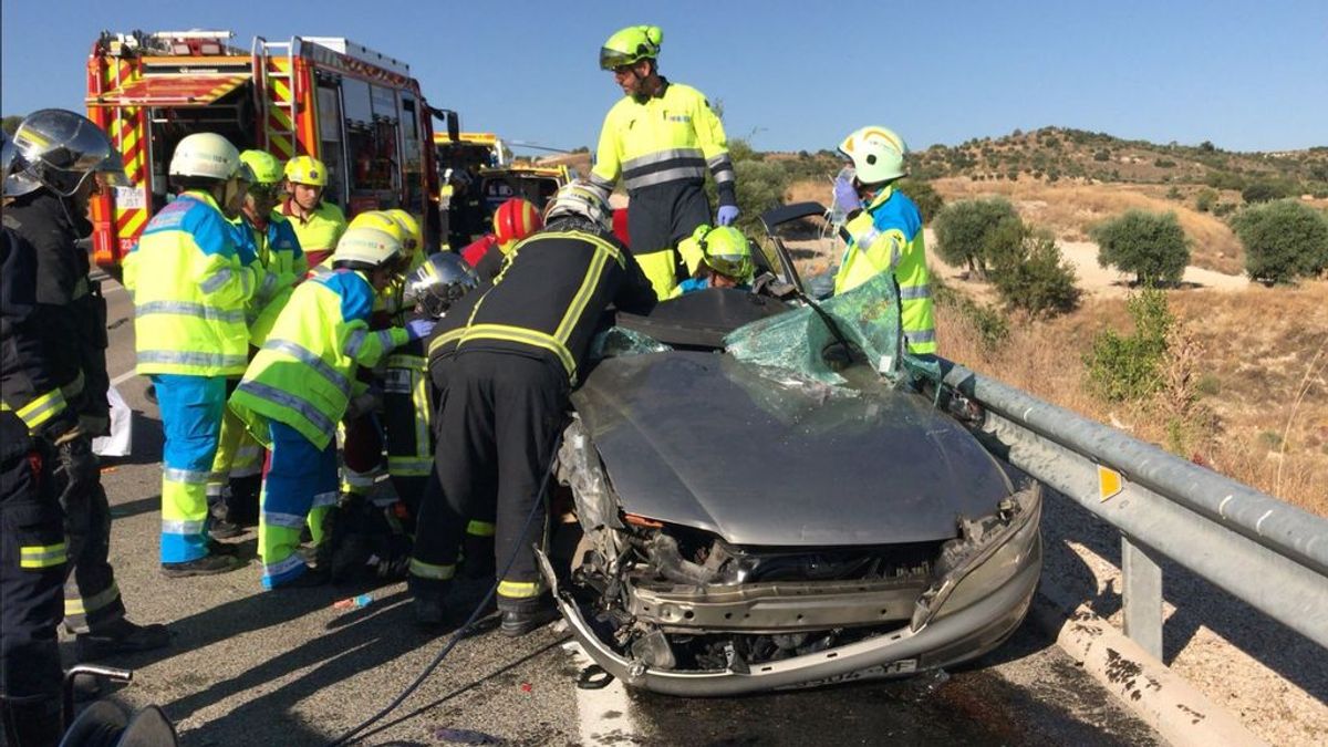 Accidente en carretera de Valdelaguna (Madrid)