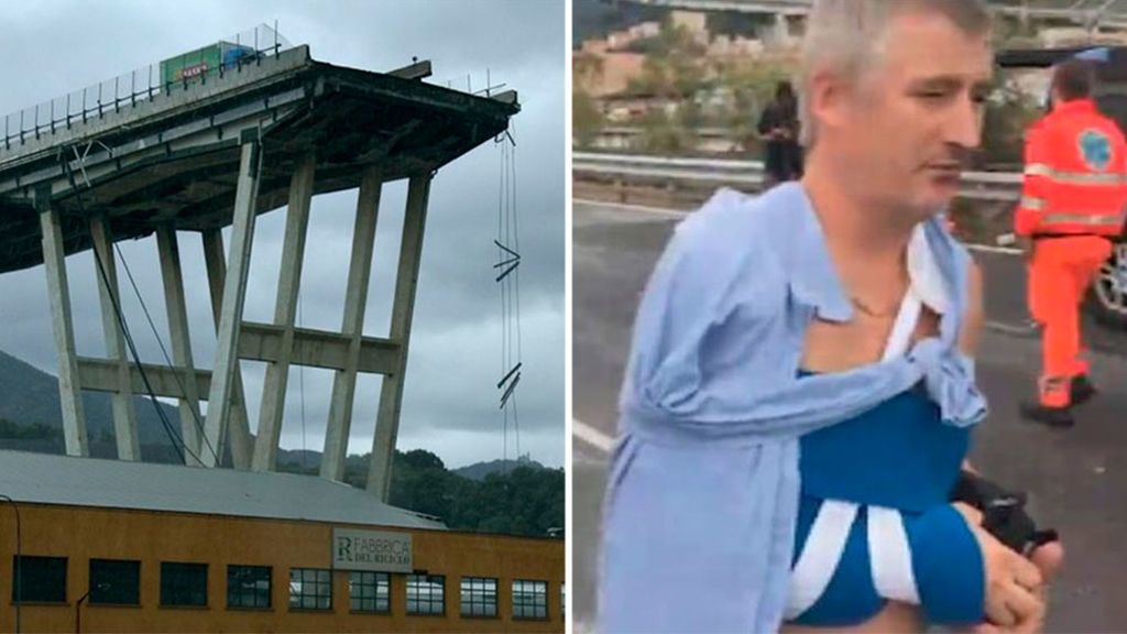 El 'hombre milagro' en el puente de Génova: "No recuerdo mucho, solo que volé"