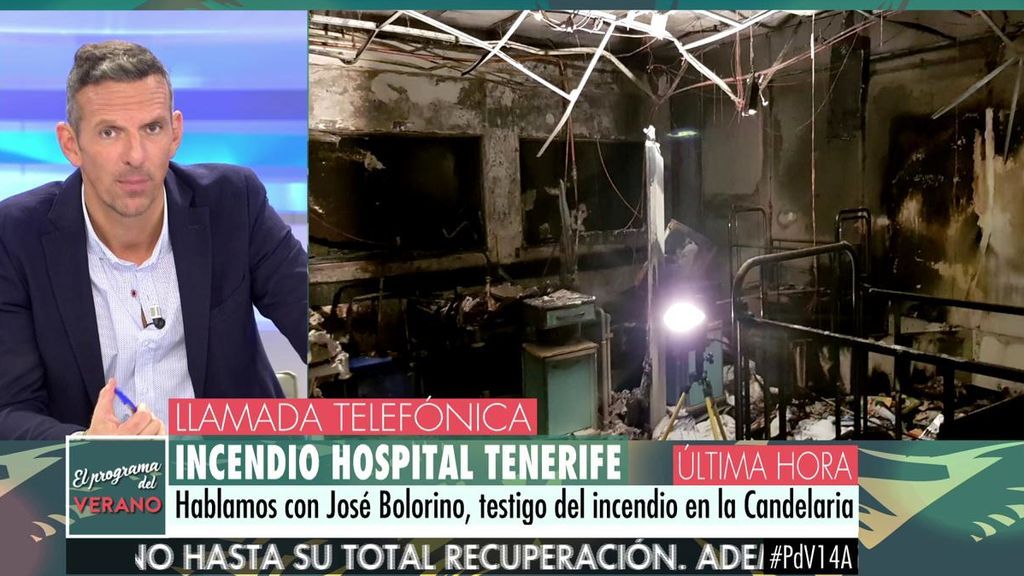 Bolorino, testigo del incendio en el hospital de Tenerife: "La causante del fuego no sabía la gravedad de lo que hizo"
