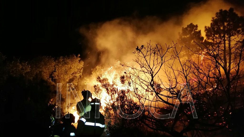 Las rachas de viento complican la extinción de un incendio declarado en Tarifa Las rachas de viento complican la extinción de un incendio declarado en Tarifa