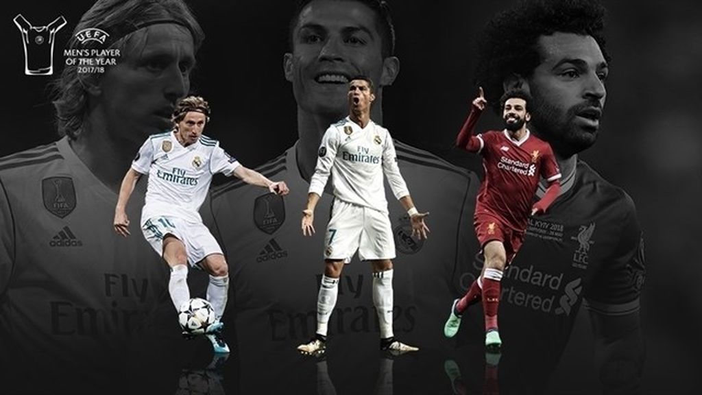 Cristiano, Modric y Salah, candidatos a Jugador del Año de la UEFA