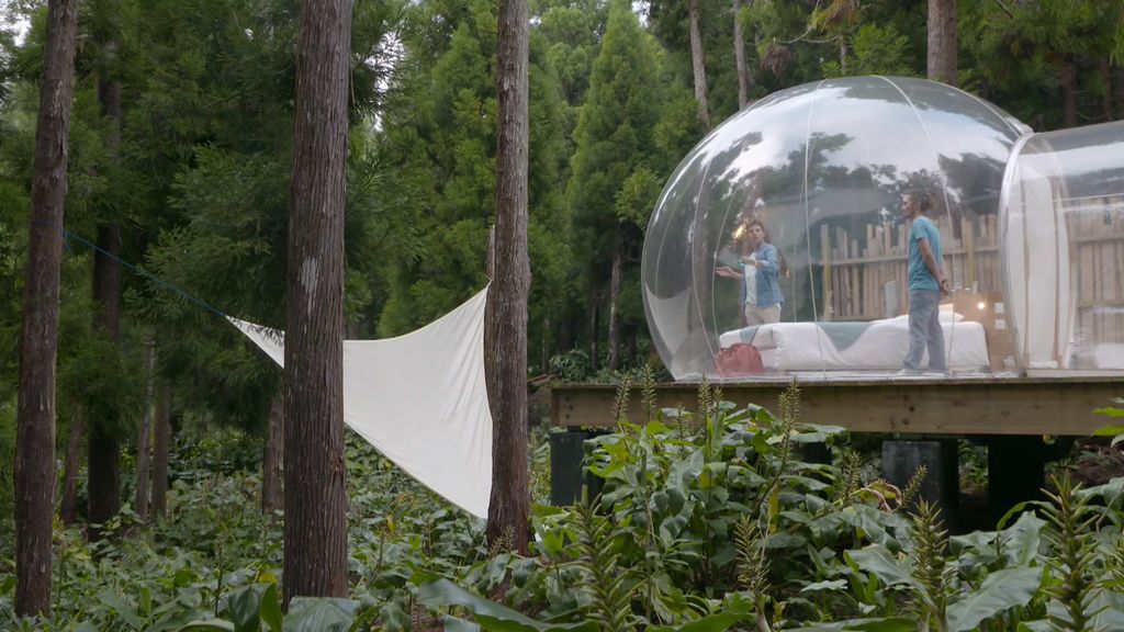 'Glamping', camping con glamour en una burbuja