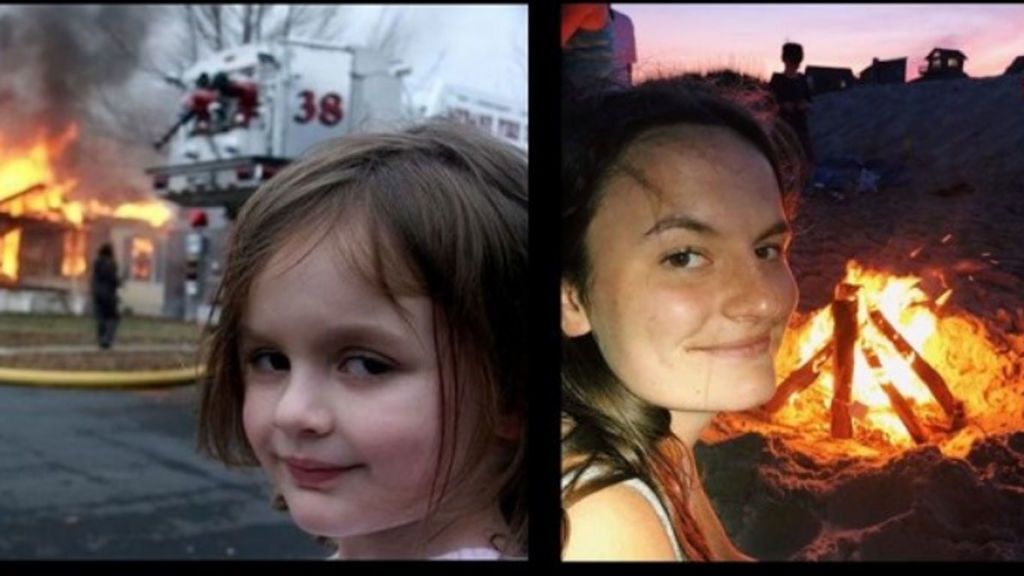 La niña 'piromána' recrea su foto preferida 13 años después