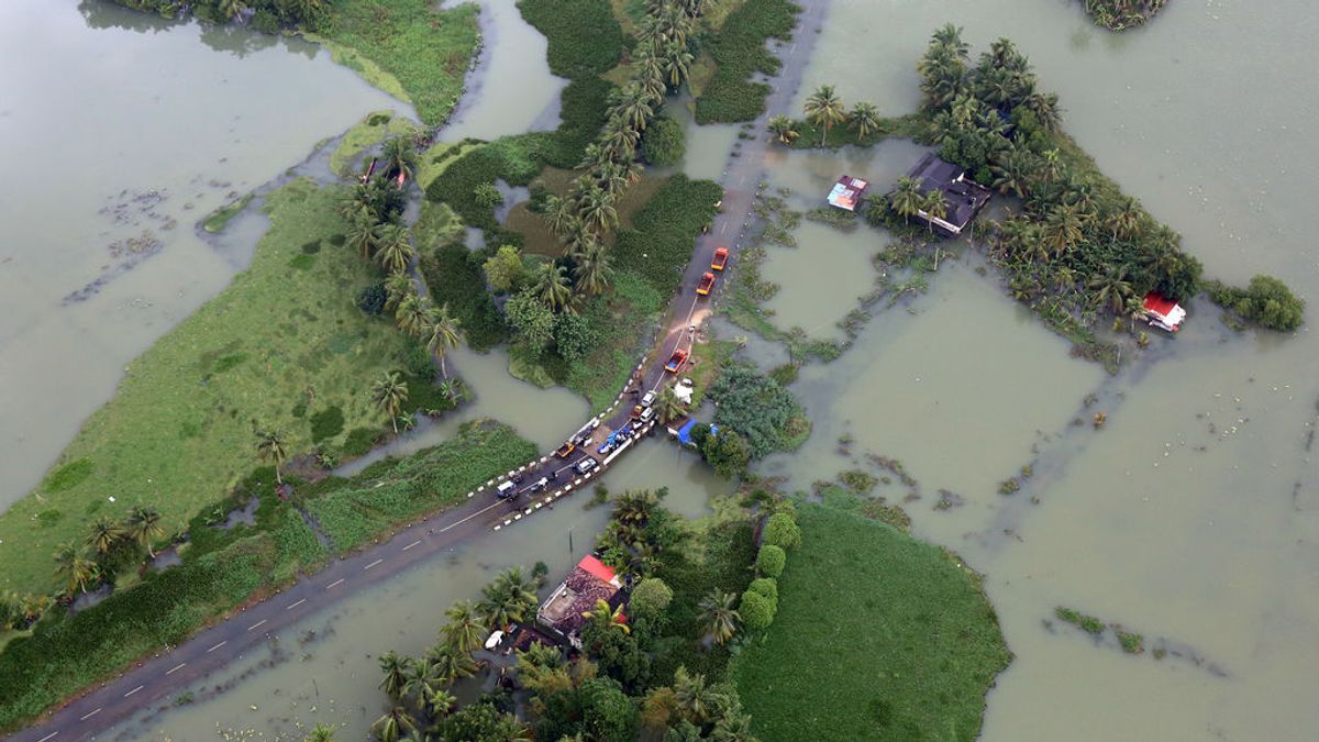 Inundación en varias zonas de India