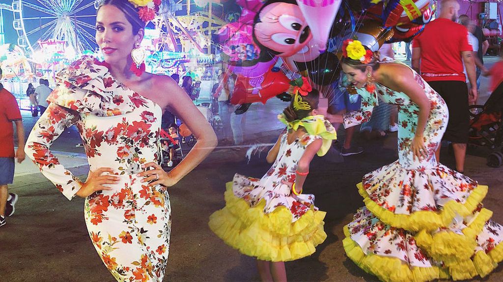 Rosanna Zanetti y Ella Bisbal se van solas e igual vestidas de faralaes a la Feria y se lía