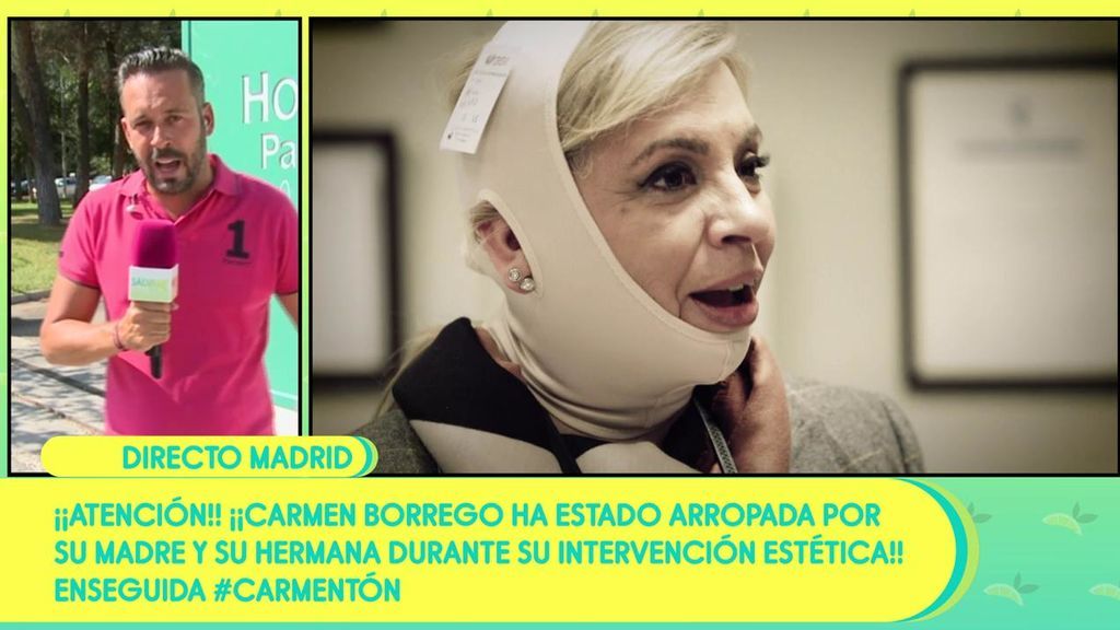 Carmen Borrego se recupera de su operación de papada