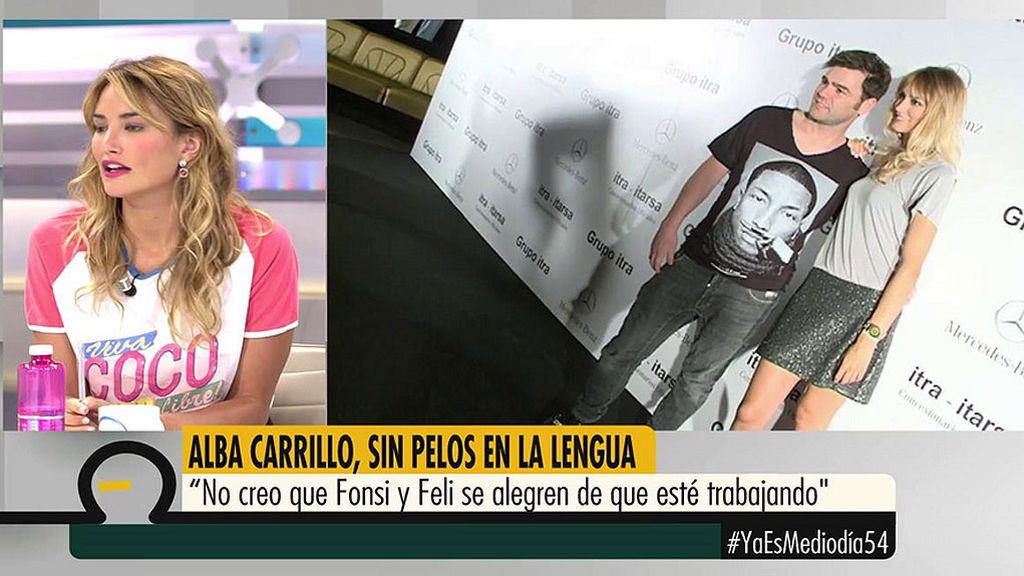 Alba Carrillo: “No creo que Fonsi y Feli se alegren de que esté trabajando en la tele”