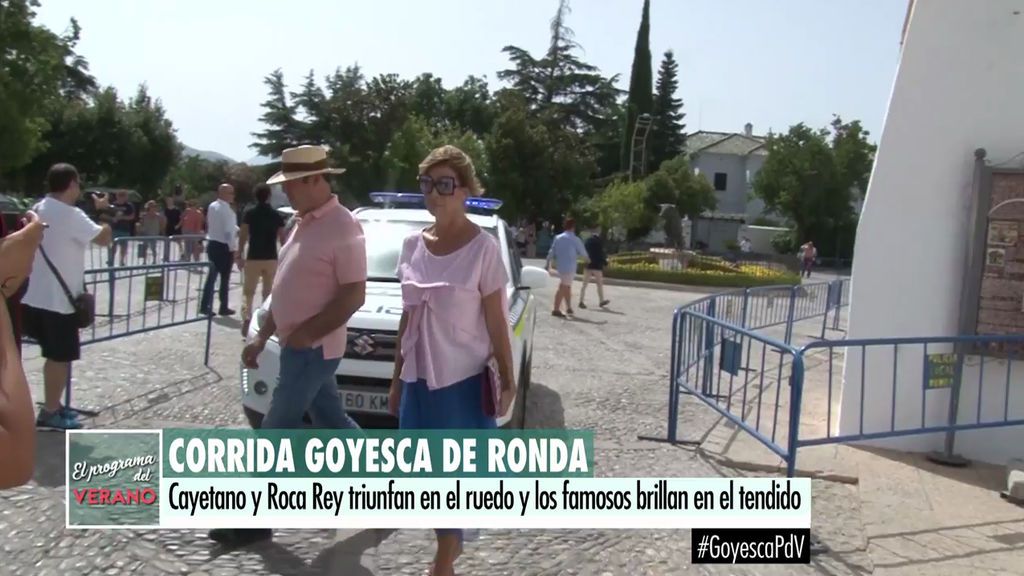 Agatha Ruiz de la Prada y el 'Chatarrero', vestidos a juego para ver torear a Cayetano en Ronda