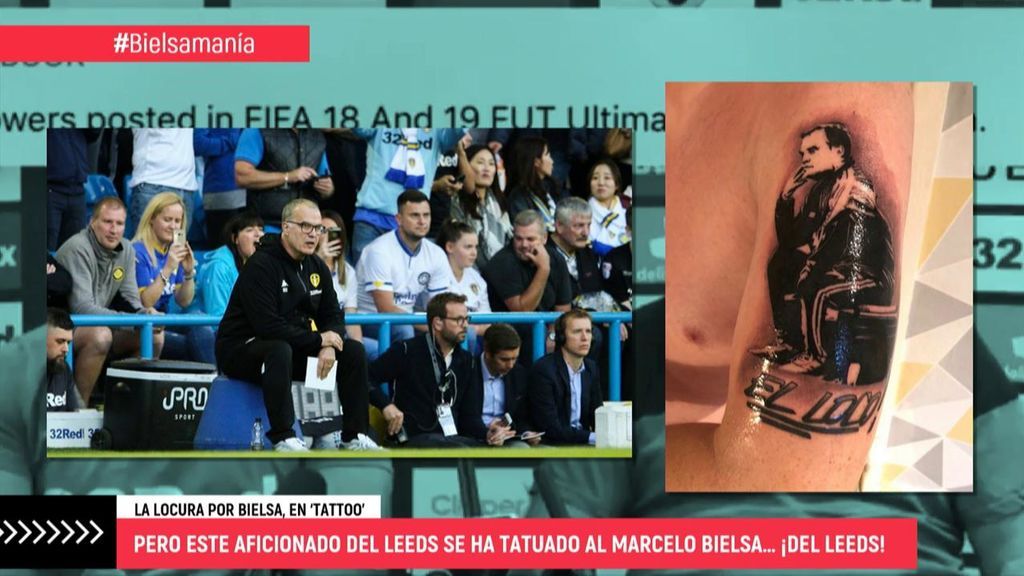 ¡El loco tattoo! Un hincha del Leeds United se tatúa a Bielsa tras sus primeros partidos como entrenador del club