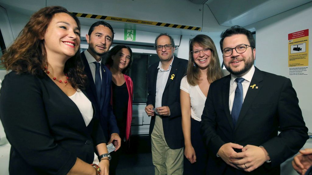 Colau y Torra inauguran dos nuevas líneas de metro en Barcelona