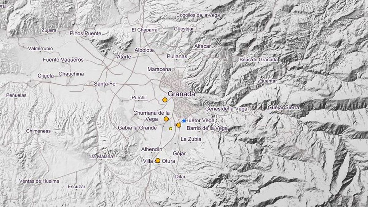 Se registran tres terremotos en menos de una hora y media  en Granada