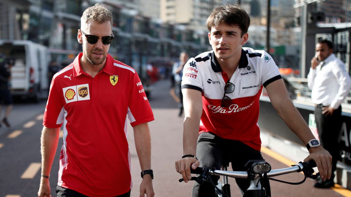 Charles Leclerc y Vettel Charles Leclerc y Vettel