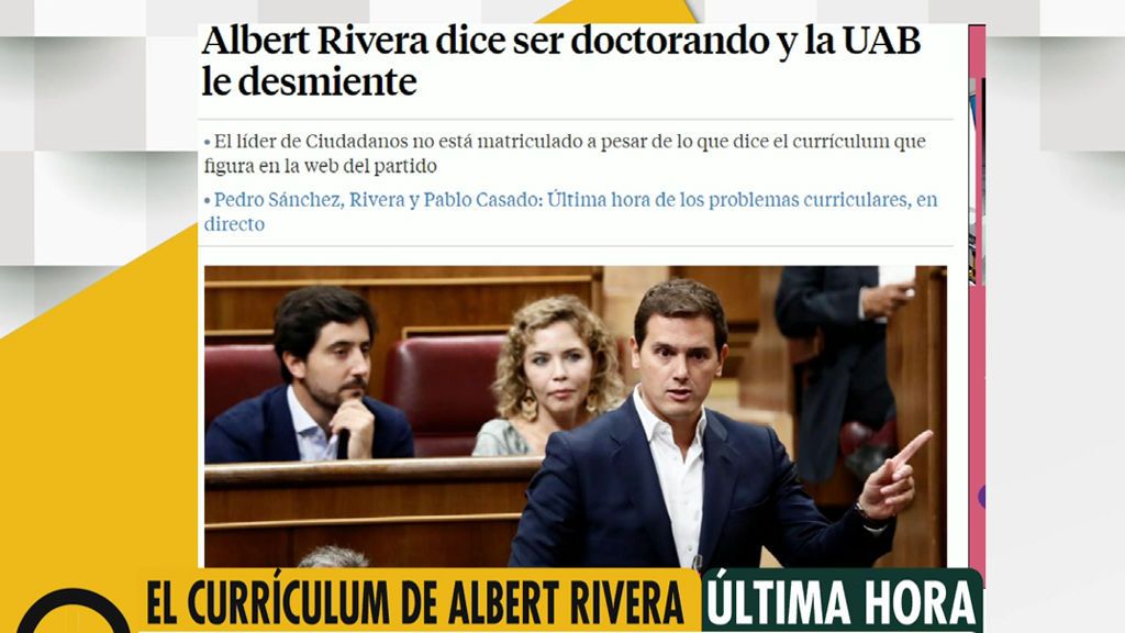 La universidad de Barcelona desmiente que Albert Rivera esté doctorándose allí