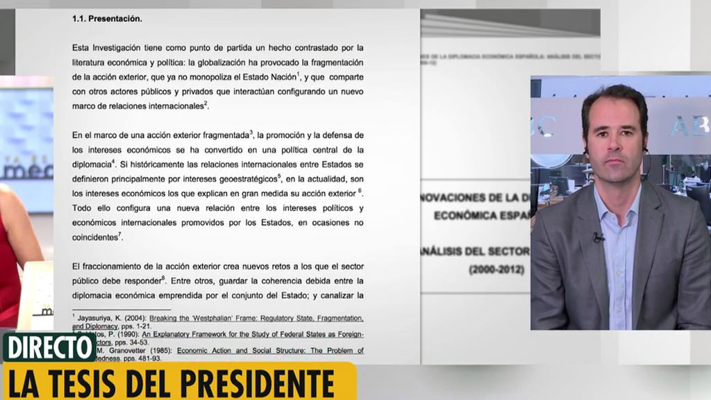 Periodista ABC: "En la tesis de Pedro Sánchez hay varios párrafos sin entrecomillar"