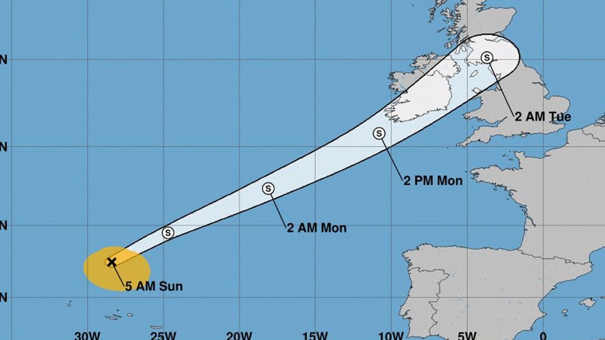 El ciclón Helene se dirige a Reino Unido y podría notarse entre Fisterra y Bares
