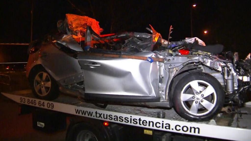 Estado en el que quedó el vehículo siniestrado en la AP-7 Estado en el que quedó el vehículo siniestrado en la AP-7