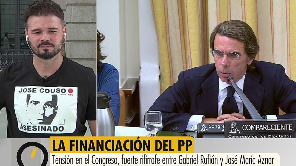 Gabriel Rufián, de Aznar: “Ha venido a ser más chulo que un ocho, incluso más que Aguirre”
