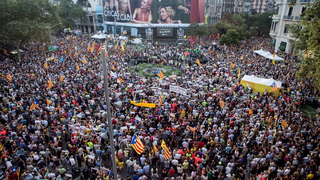 Independentistas catalanes conmemoran el aniversario del 20S: “Las calles serán siempre nuestras”
