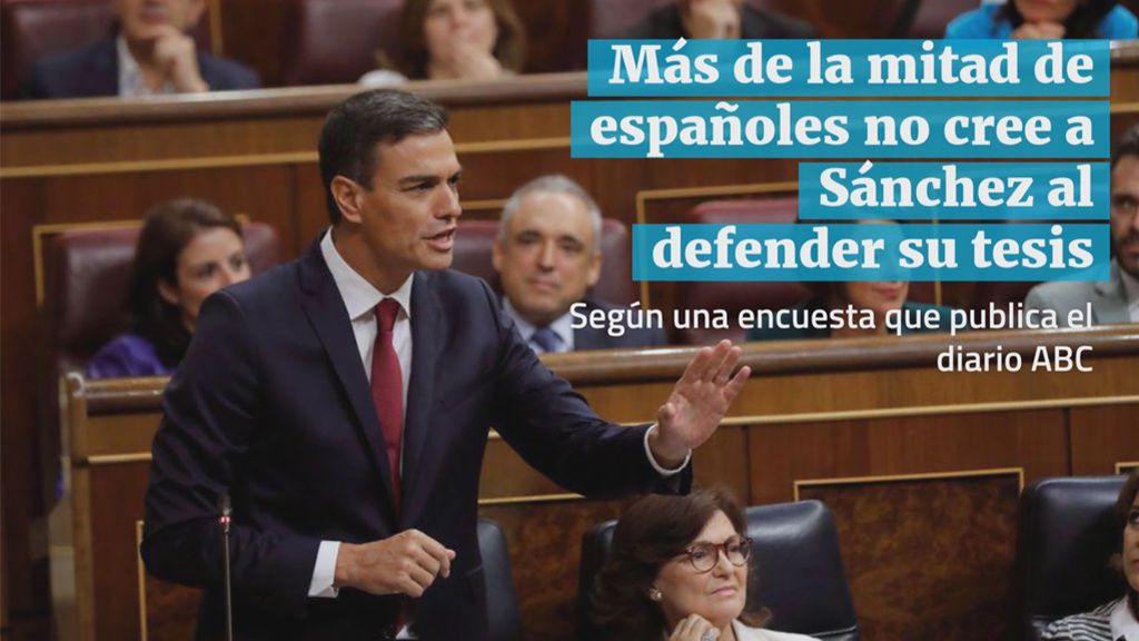 Más de la mitad españoles no cree a Sánchez al defender su tesis