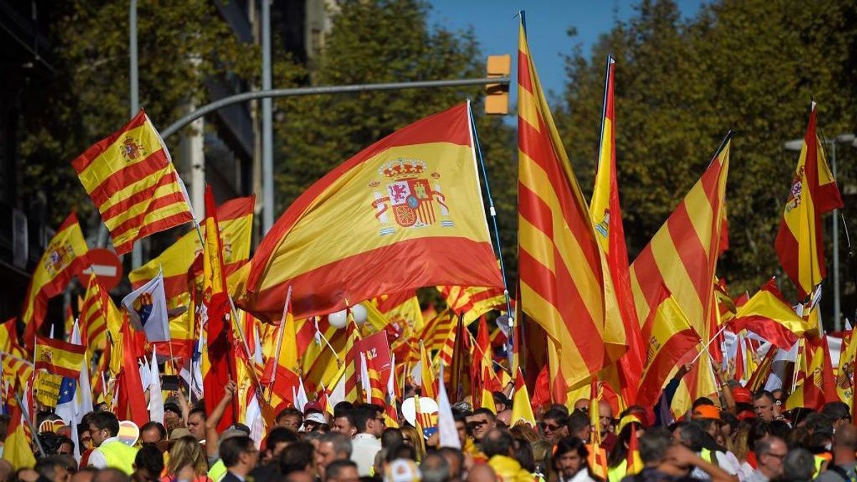 Imagen de la manifestación por la unidad de España celebrada el 8 de octubre de 2017.