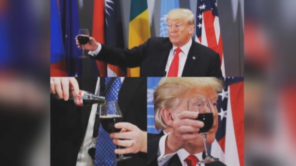 Trump brinda con calimocho y el resto de líderes mundiales con vino