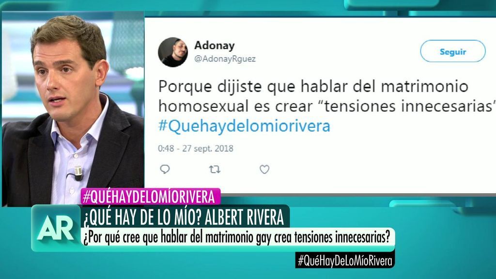 La pregunta en Twitter a Albert Rivera: ¿Hablar de matrimonio homosexual es crear "tensiones innecesarias"?