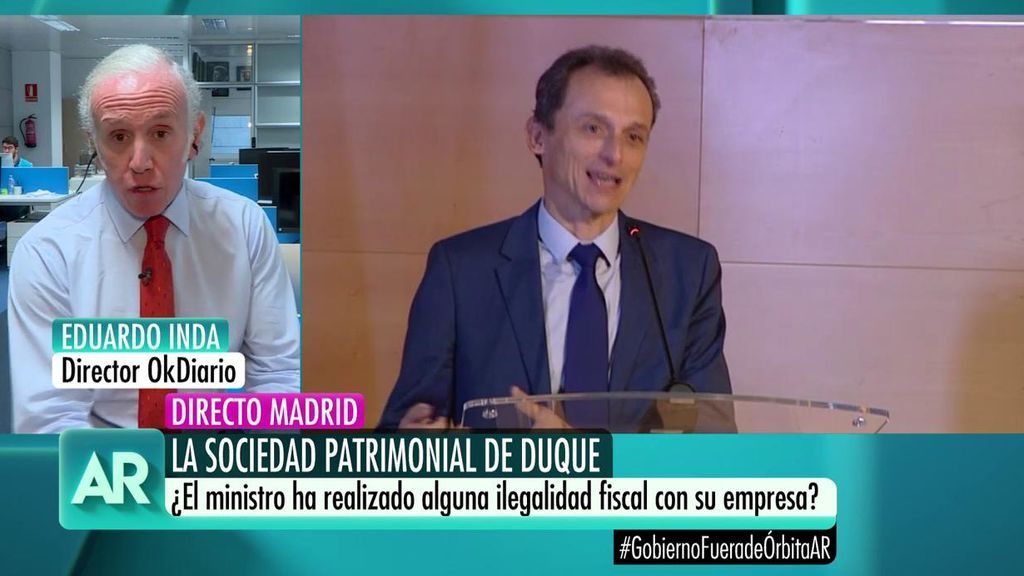 Eduardo Inda: "Pedro Duque mintió, lo que ha hecho es una ilegalidad fiscal, sin duda"