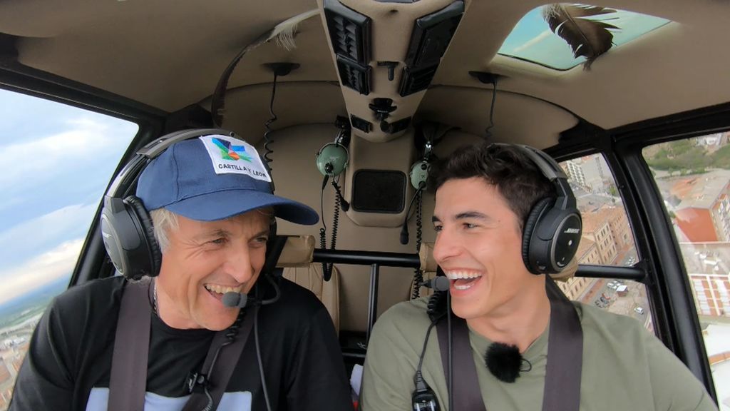 Marc Márquez "estropea" la sorpresa a Calleja, se sube al helicóptero y habla de amor